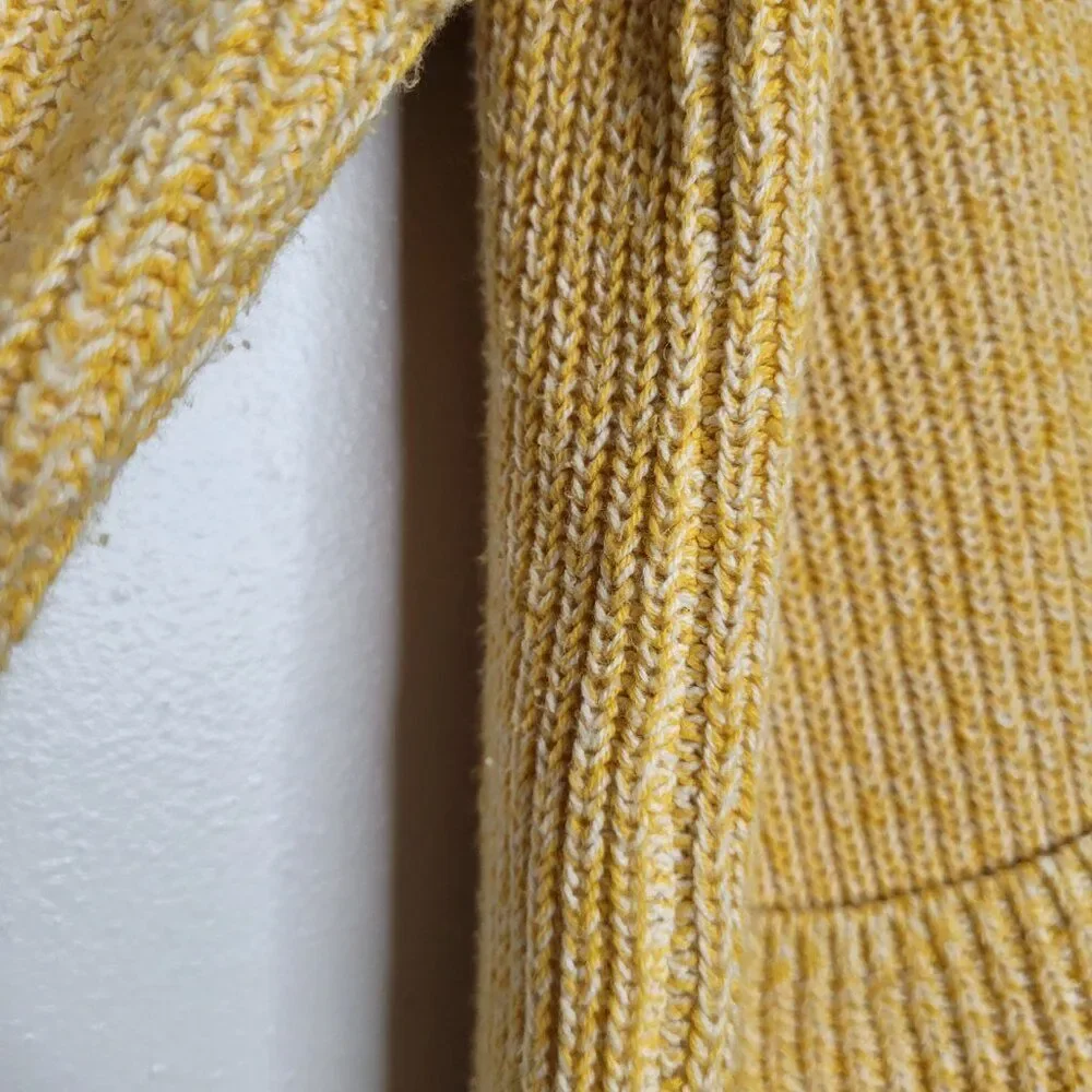 Croft and Barrow yellow knit button front grandpa fisherman sweater size xl